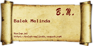 Balek Melinda névjegykártya
